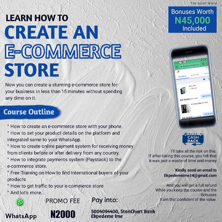 100% RISK FREE MONEY BACK GUARANTEE I'll take all the risk on this.. If after taking this Course, you felt that it was just a